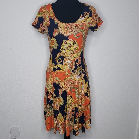 Lauren Ralph Lauren Dresses & Skirts - Lauren Ralph Lauren Fit and Flare Paisley JerseyKnit Midi Dress Size S Petite